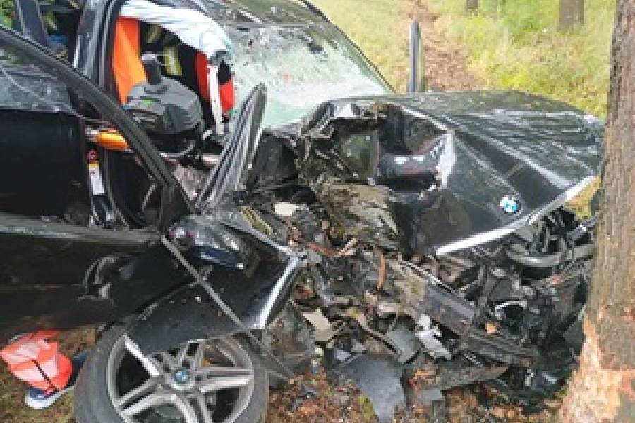 Nehoda u Břehova: BMW narazilo do stromu